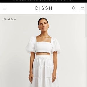 AISLE WHITE LINEN SLEEVED TOP